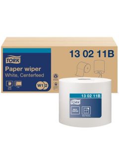 Tork 130211B Multipurpose and Glass Cleaning Paper Wiper 866.67 ft. Roll Used in Tork Maxi Centerfeed Dispenser
