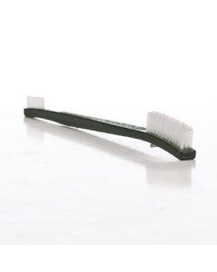 Multi-Purpose Scrub and Upholstery Brush 7 in. White Nylon Toothbrush Style Handle Dual End Detail Brush