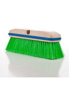 10 in. Green Flagged Nylon Brush with Protective Bumper for Car Washing