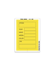 Kleer Back Stock Stickers (100 Count) Yellow