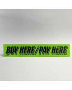 E-Z Letter BUY HERE Fluorescent Chartreuse, 3-D shaded design adhesive windshield sign 15 in x 2.75 in (12 Count)