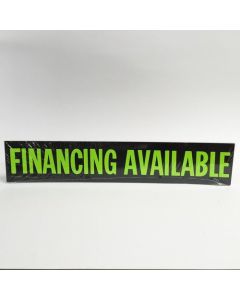 E-Z Letter FINANCING AVAILABLE Fluorescent Chartreuse, 3-D shaded design adhesive windshield sign 15 in x 2.75 in (12 Count)