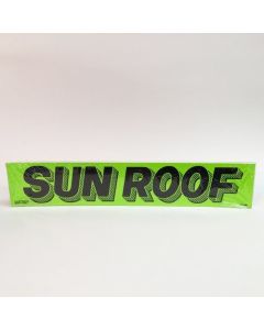 E-Z Letter SUN ROOF Fluorescent Chartreuse, 3-D shaded design adhesive windshield sign 15 in x 2.75 in (12 Count)
