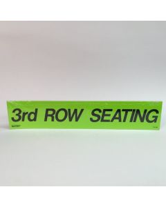 E-Z Letter 3RD ROW SEATING Fluorescent Chartreuse, 3-D shaded design adhesive windshield sign 15 in x 2.75 in (12 Count)
