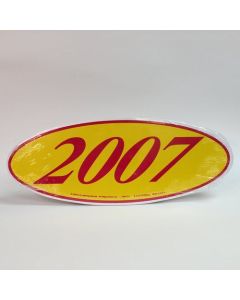 EZ198R2007 Red and Yellow Oval Year Stickers 14 in. x 5.5 in. (12 Count)