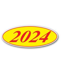 EZ198R2024 Red and Yellow Oval Year Model Sticker 14 in. x 5.5 in. (12 Count)