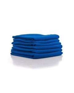 Waffle Woven Microfiber Towels for Window/Glass (12 Count) Royal Blue